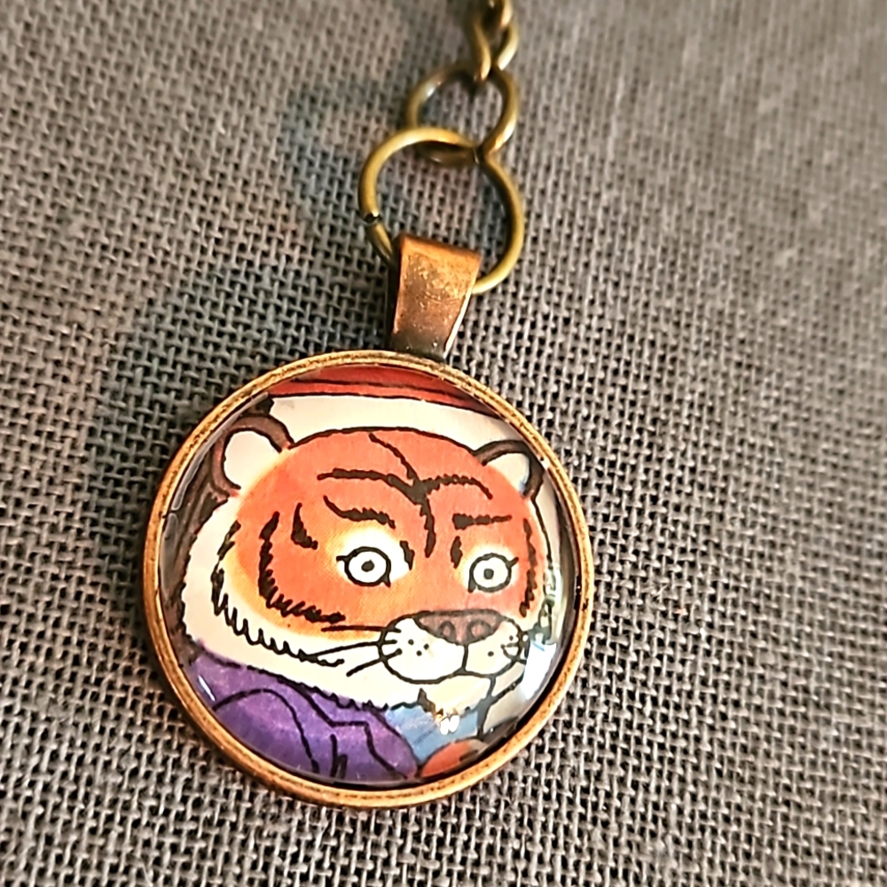 1970s Tiger children's book page keyring ooak Richard Scarry